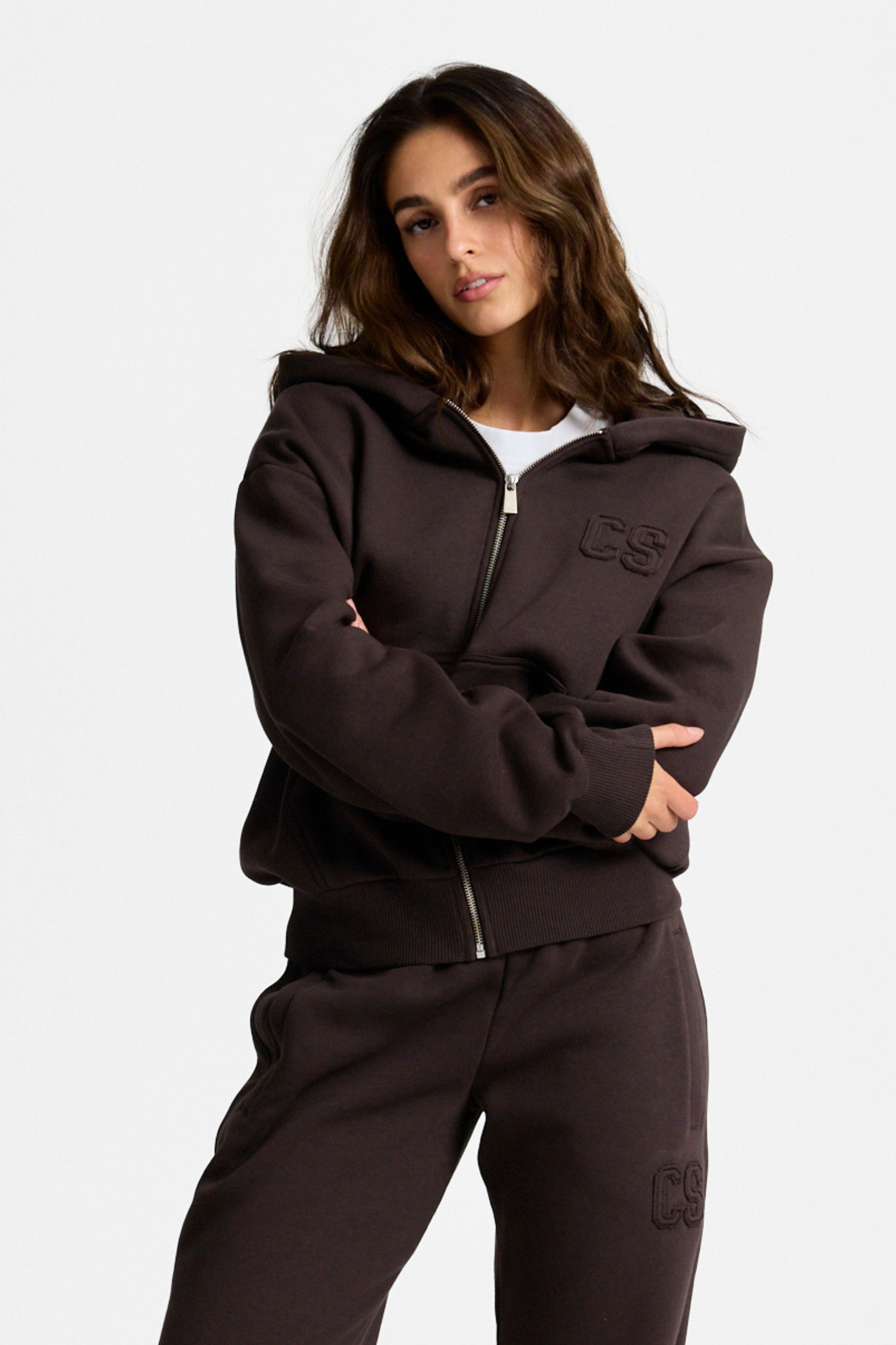 W. CS Zip Hoodie - Espresso